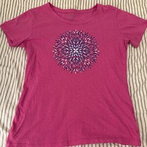 Columbia Pink Short Sleeve Tee with Graphic Design